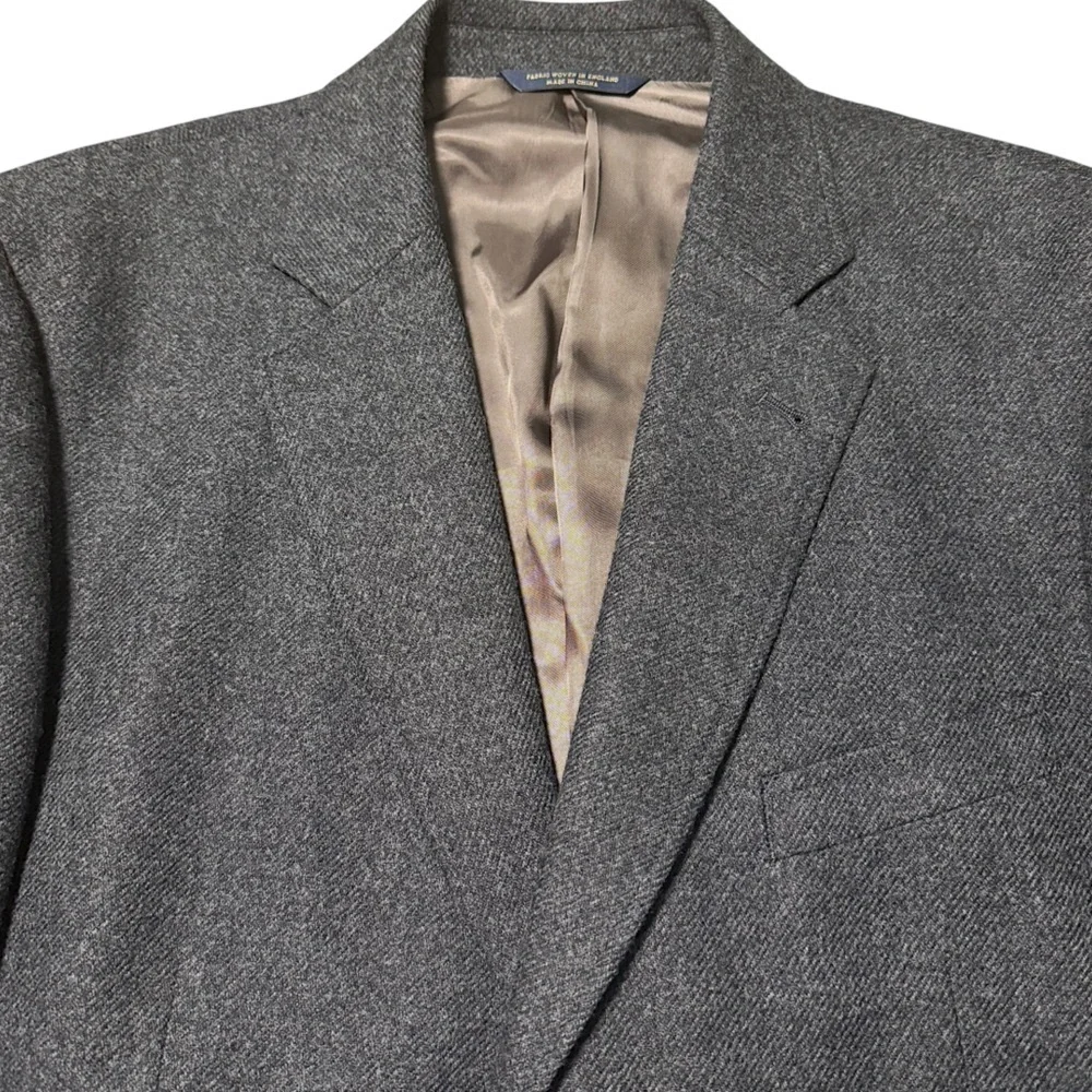 Brooks Brothers 1818 Madison Yorkshire Tweed Grey Cashmere Wool Sports Coat 43L
